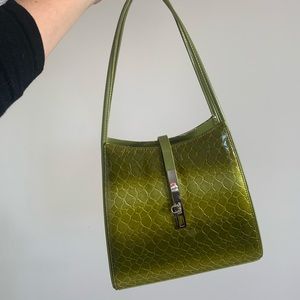Green Faux Snake Skin Purse
